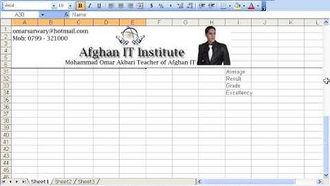 MS Excel 2003 Part 31) Functions in Dari / Farsi Omar Akbari