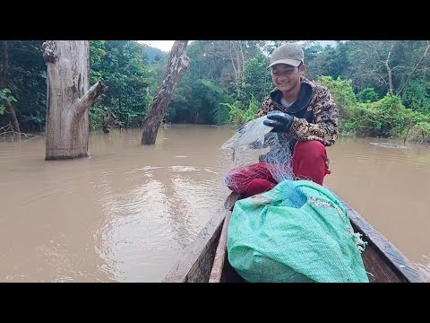 Checking the fish traps and having breakfast, good food // Dong Una