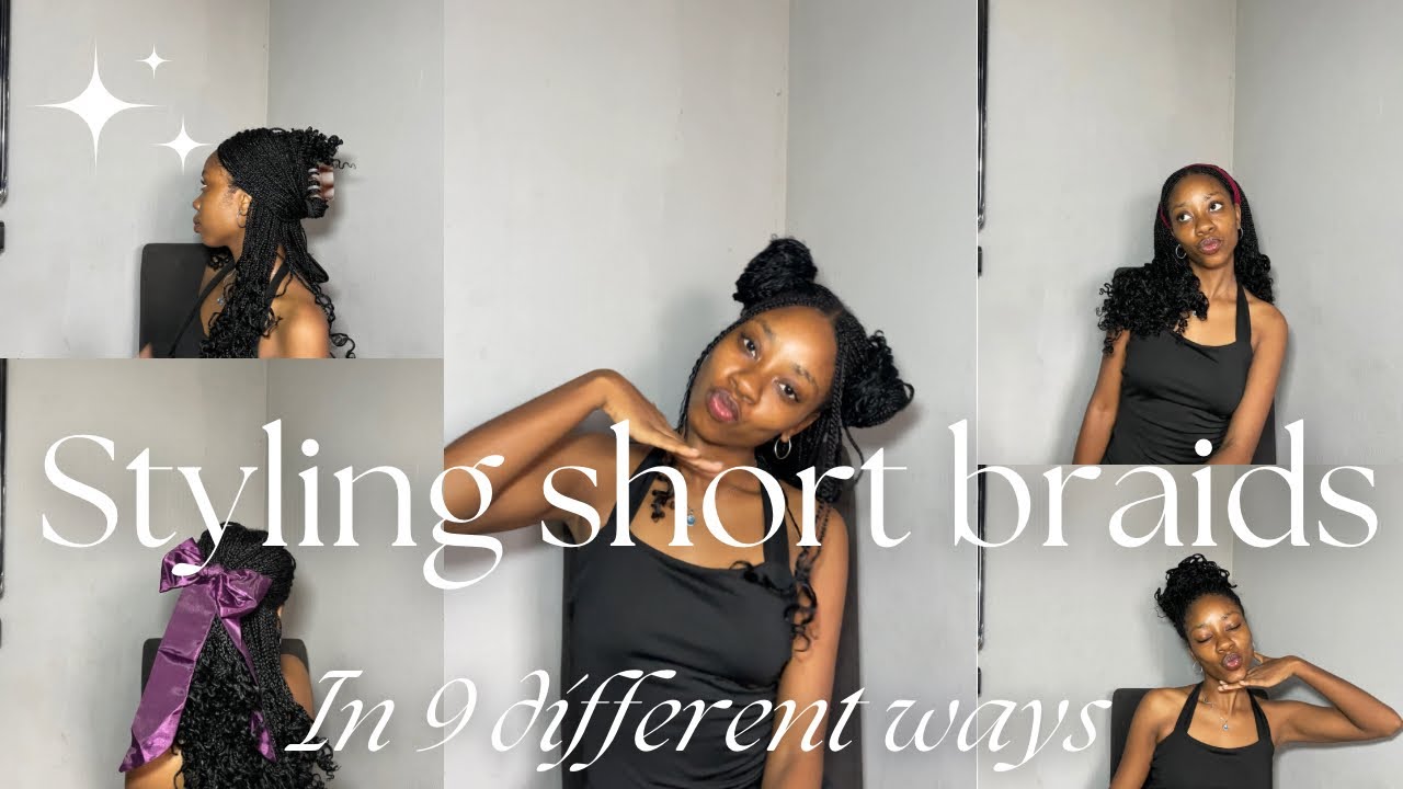 HOW TO STYLE SHORT BRAIDS IN 9 DIFFERENT STYLES+ USING CLAW CLIPS ...