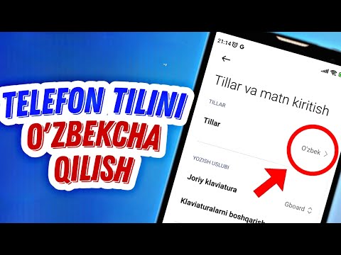 Telefon tilini O'ZBEKCHA