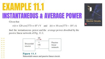 Example 11.1| Instantaneous and the average power | Fundamental of Electric Circuit 6th Edition