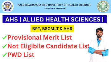 💥Provisional Merit & Not Eligible Candidate List ✨ knruhs allied health sciences notification 2025