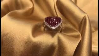 Handmade 18-karat golden ruby diamond closed ring[JZE1105]
