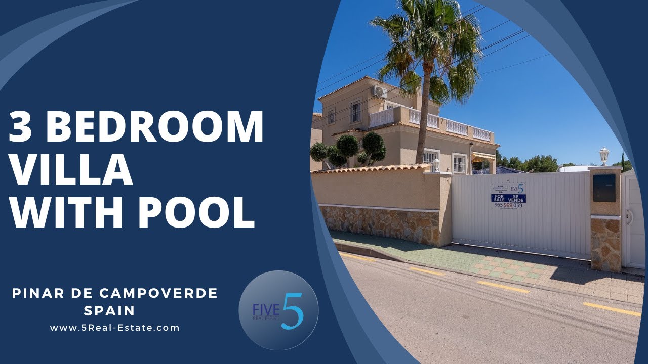REDUCED - €357.500 - 3 Bedroom Detached Villa with Solarium, Garage and Pool in Pinar de Campoverde