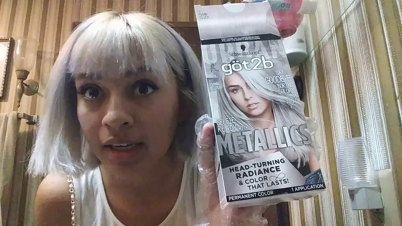 Got2 metalic silver hair dye tutorial - YouTube