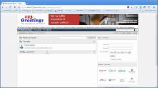 Celebrity Video Showing 123Greetings Online Address Book Feature Profile