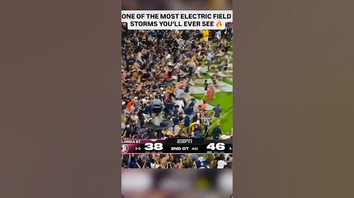 Fans storm field as Thomas Castellanos pass gets denied as Virginia upsets FSU | #cfb ￼