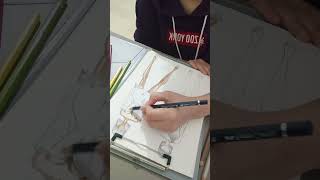 #fashiondesign #designerlife #designprocess #coloringdesign #fashionstudent #sketchtocolor ❤️😌