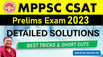 MPPSC Pre 2023 CSAT Paper Solutions | MPPSC Prelims 2023 Answer Key #csat
