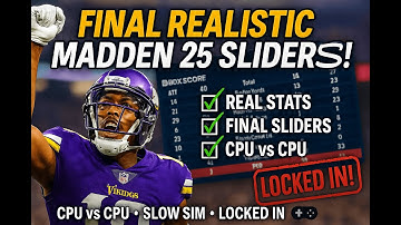Madden 25 Realistic Sliders & Settings - CPU vs CPU Slow Sim Franchise