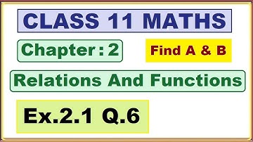 Ex.2.1 (Q.6) Chapter:2 Relations and Functions | Ncert Maths Class 11 | Cbse