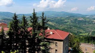 BEAUTIFUL LANDSCAPES OF SAN MARINO. Italy - 4k Walking Tour around the City - Travel Guide.