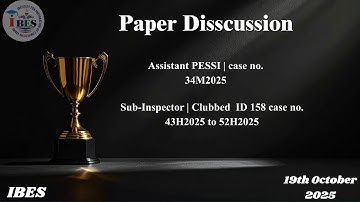 Assistant PESSI & Sub-Inspector | Morning & Evening | 19-10-2025 | IBES