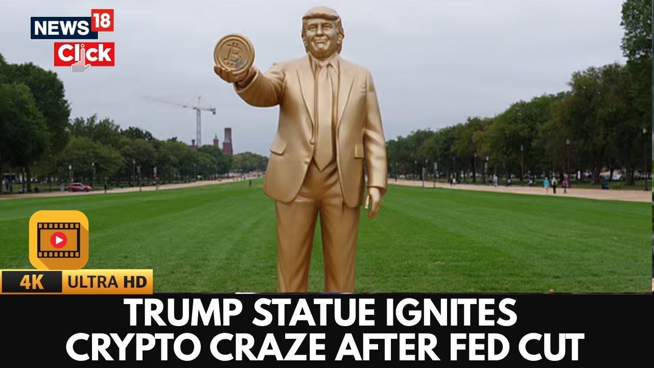 Golden Trump Bitcoin Statue Unveiled Outside Us Capitol: Crowds,  Controversy & Crypto Debate | 4K