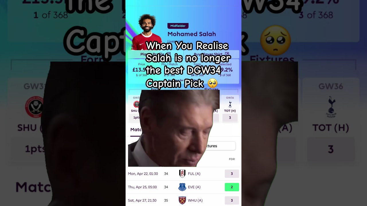 FPL GW34 Captain Pick 🥺