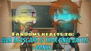 Fandoms reacts to: Gow Ragnarok • War in Asgard & Thor final battle + bonus - Gacha Club reacts. ⚡⚔️