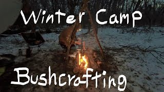 Winter Bushcraft Overnighter (with coyotes)