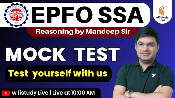 EPFO SSA 2023 Preparation | Reasoning by Mandeep Sir | Mock Test