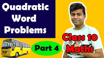 Quadratic Word Problems  - Part 4 | Board Questions | Class 10 Maths | ICSE, CBSE board