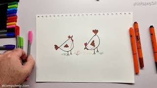 #Drawing #Chickens رسم دجاجة بطريقة سهلة للأطفال