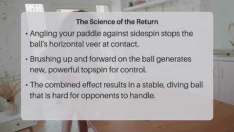 How Do You Return Sidespin With Topspin?