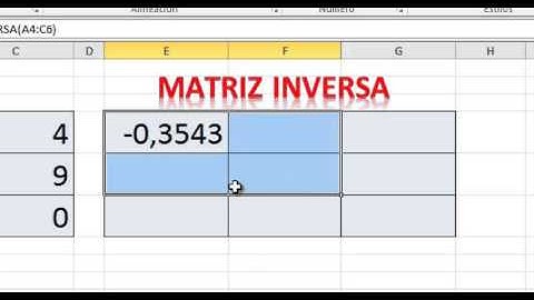 Matriz inversa en Excel
