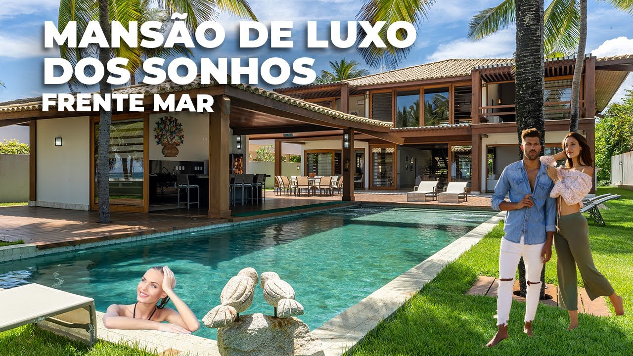 Mansão de luxo dos sonhos. Sala com integração e vista para área de lazer e a praia de Interlagos