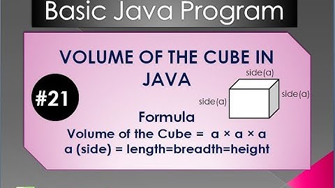 #21 Volume of the Cube in Java