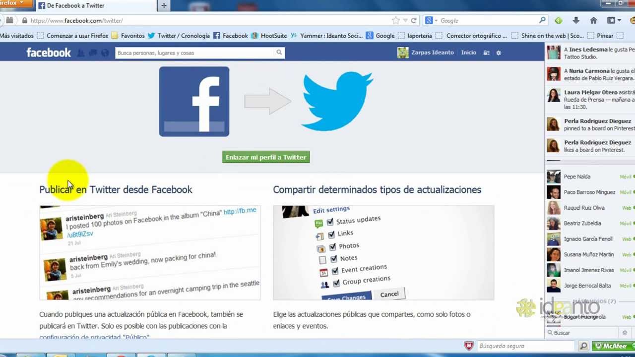 conectar twitter con pagina de facebook 2014