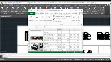 Importing Excel Sheet in ProgeCAD