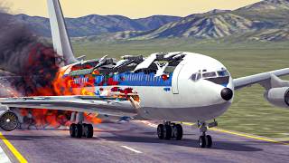 Aircraft Landing Test On A Road | Besiege mod plane screenshot 1
