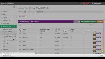 FLEETNETICS Workshop Tutorial: Service Item & Package