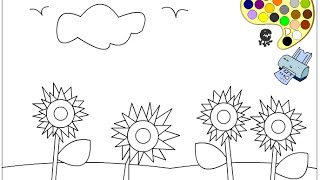 Sunflower Coloring Pages for Kids - Sunflower Coloring Pages