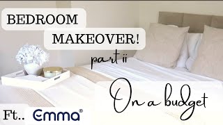 DIY BEDROOM MAKEOVER ON A BUDGET PART 2 "THE REVEAL" | CLASSIC NEUTRAL BEDROOM | EMMA MATTRESS  | AD