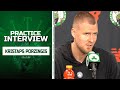 Kristaps porzingis expects to play in game 1 of nba finals celtics practice interview