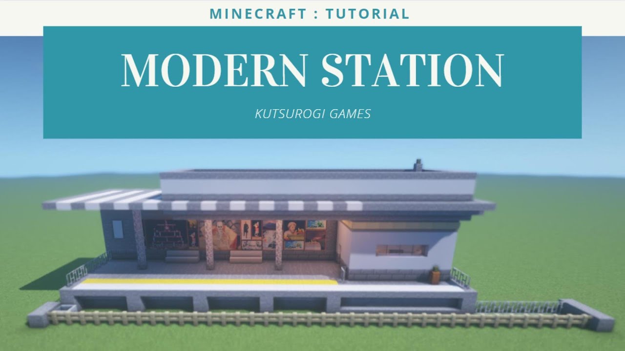マイクラフト モダンな駅の作り方 シンプルでサバイバルでも使いやすい建築 Minecraft Tutorial How To Build Modern Station マインクラフト建築研究所 初心者にわかりやすく解説