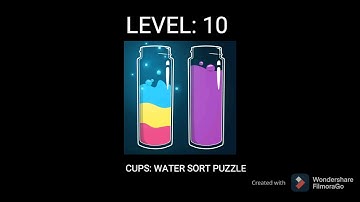 CUPS: WATER SORT PUZZLE.                   LEVEL:10⭐⭐