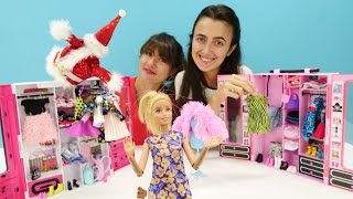 Barbie oyunları.  Barbie'nin giysi dolabını kim daha iyi düzenleyecek? Sevcan vs Ümit screenshot 3