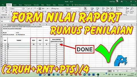 Cara Membuat Format Nilai Untuk Raport Menggunakan Excel