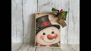 Aww, what a CUTE and WHIMSICAL Snowman Sign for Christmas!