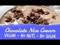 Chocolate Ice Cream Vegan No Nuts No Sugar Plant-Based | Vegan Nice Cream