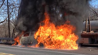 Pre-Arrival Springfield Township Bucks Working Vehicle Fire 1826