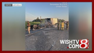 Semi fire closes portion of I-65