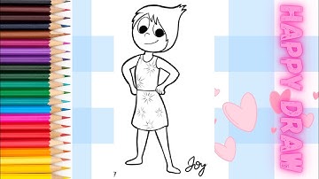 Joy insideout 2 easy drawing for kids and toddlers
