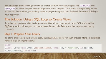 Creating Dynamic Views in BigQuery for Each Project Cost