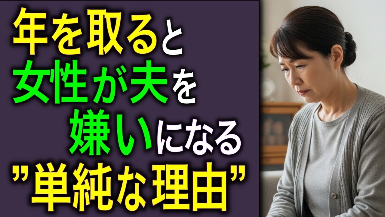 【これが現実】なぜ女性は年を取ると夫が嫌になる人が多いのか？その理由はとてもシンプルでした