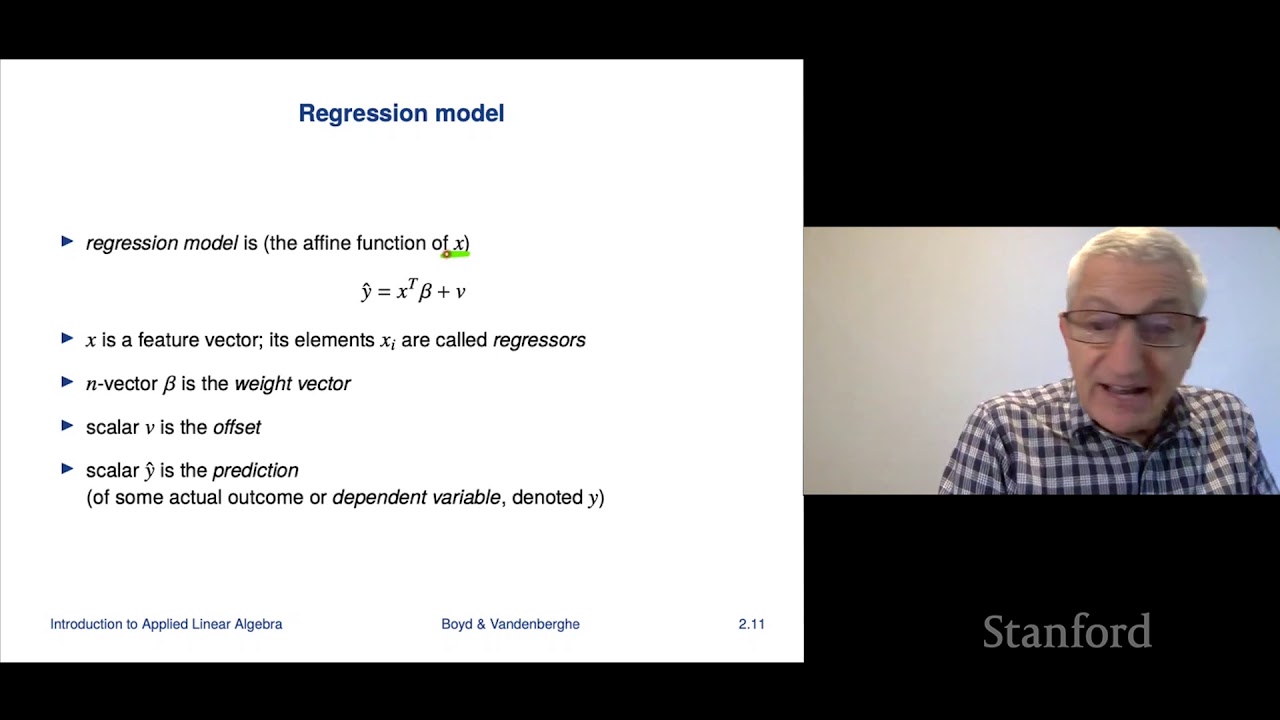 Stanford ENGR108: Introduction to Applied Linear Algebra | 2020 | Lecture 8-VMLS taylor approx & reg