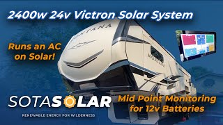 Keystone Montana 3791RD RV Solar System Install  2400w Solar 24v Battery Victron Multiplus