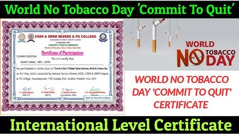 World NoTobacco Day Commit to Quit National Level Quiz & Pledge Taking Ceremony I Digital Classroom