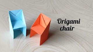 Origami chair🪑/how to make paper chair/paper chair/furniture paper craft/miniature chair/mini chair